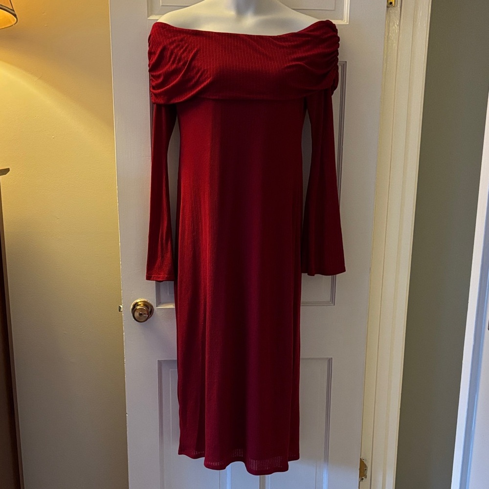 EXPRESS Elegant Off-Shoulder Red Dress, XL! Worn Once!